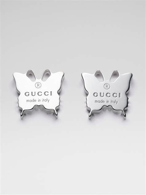 gucci silver earrings uk|gucci silver butterfly earrings.